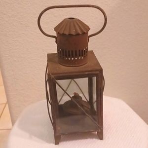 Vintage  Metal glass lantern